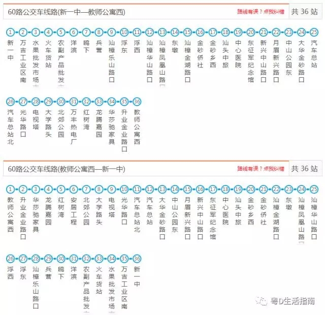 汕头60路_汕头60路公交车路线_汕头公交车线路查询