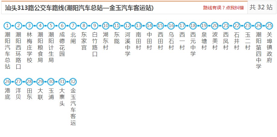 汕头潮阳313路_汕头潮阳313路公交车路线_潮阳公交查询