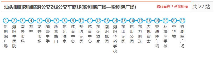 汕头潮阳夜间临时公交2线公交车路线_潮阳公交查询