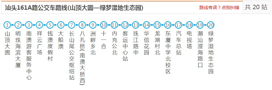 汕头161A路_汕头161A路公交车路线_汕头-南澳公交查询