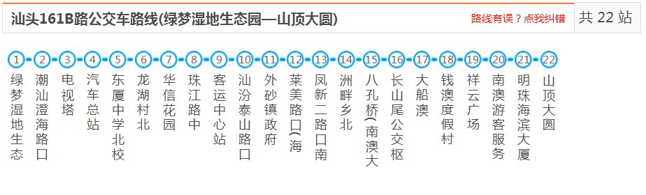 汕头161B路_汕头161B路公交车路线_汕头-南澳公交查询