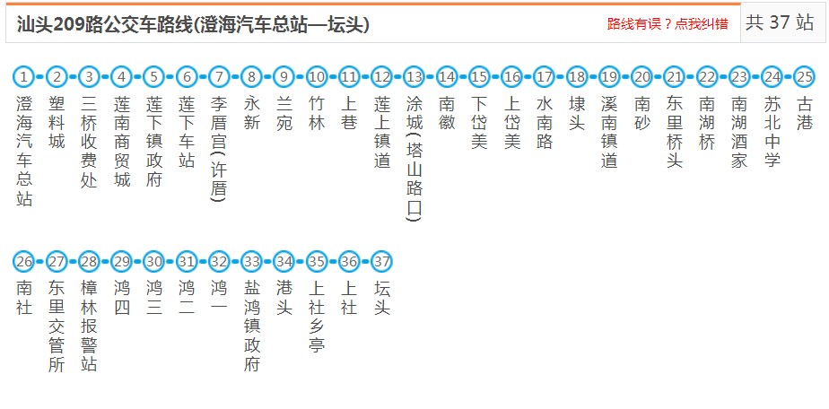 汕头澄海209路_汕头209路公交车路线_汕头公交查询