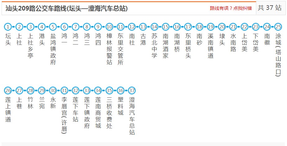 汕头澄海209路_汕头209路公交车路线_汕头公交查询