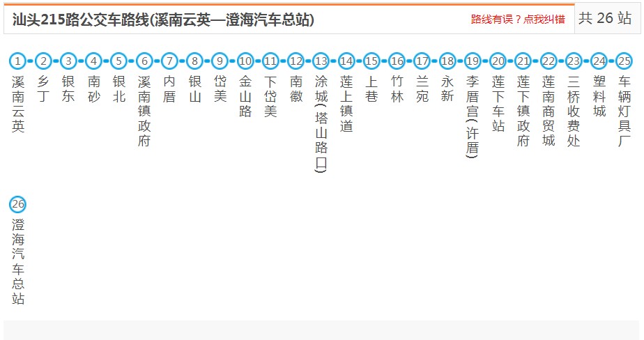 汕头澄海215路_汕头215路公交车路线_汕头公交查询