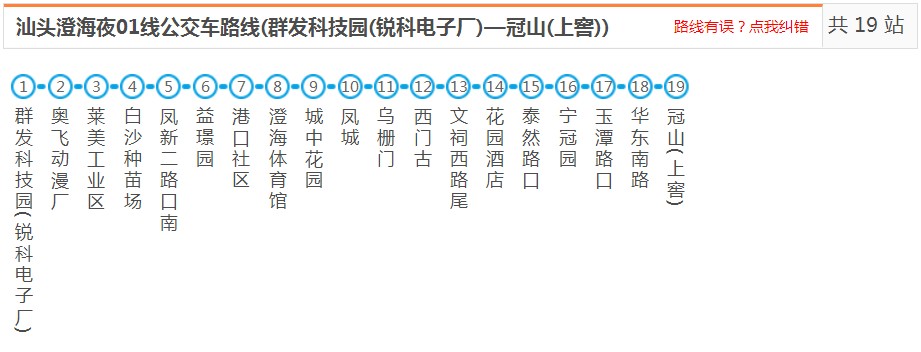 汕头澄海夜01线_汕头夜01线公交车路线_汕头公交查询