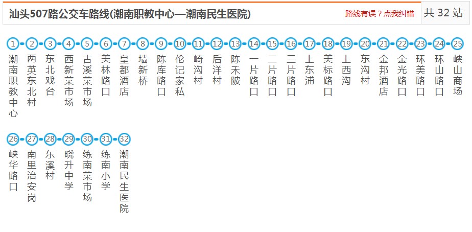 汕头潮南507路_汕头507路公交车路线_汕头公交查询