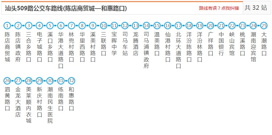 汕头潮南509路_汕头509路公交车路线_汕头公交查询