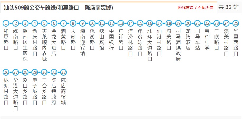 汕头潮南509路_汕头509路公交车路线_汕头公交查询