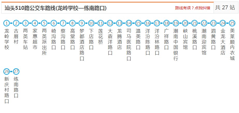 汕头潮南510路_汕头510路公交车路线_汕头公交查询
