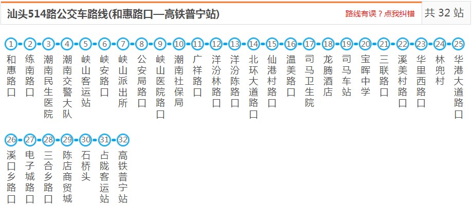 汕头潮南514路_汕头514路公交车路线_汕头公交查询