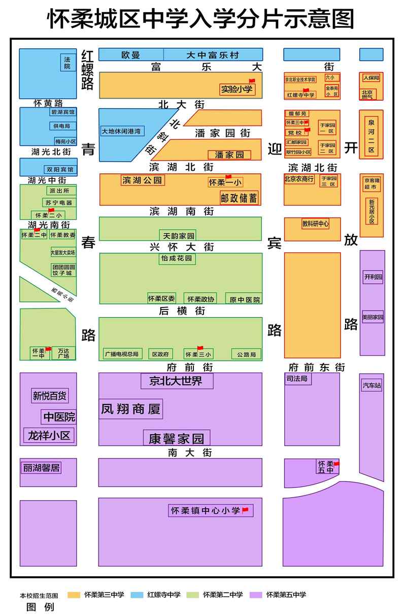 北京市怀柔区初中招生学区划分2020