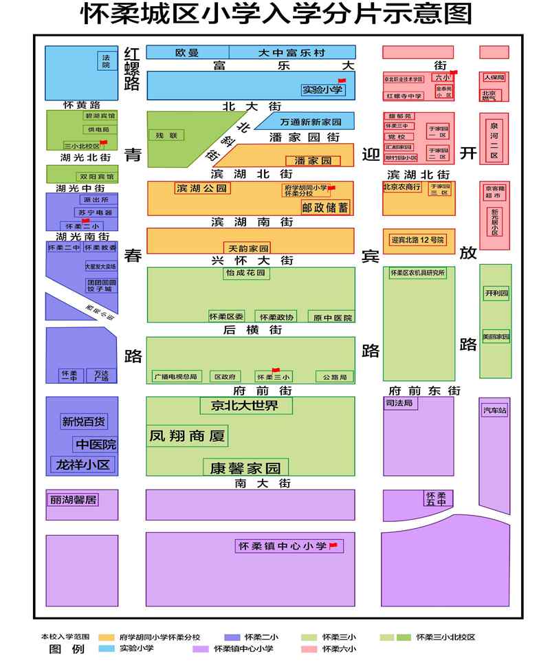 北京市怀柔区小学入学学区划分2020